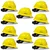 Gravitech Pack of 10 'V' Corrugated HDPE Safety Helmet with Ratchet Type Adjustment for Industrial Use (STRONG CAP-R)