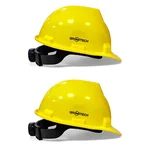 Gravitech Pack of 2 'V' Corrugated HDPE Safety Helmet with Ratchet Type Adjustment for Industrial Use (STRONG CAP-R)