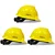 Gravitech Pack of 3 'V' Corrugated HDPE Safety Helmet with Ratchet Type Adjustment for Industrial Use (STRONG CAP-R)