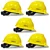 Gravitech Pack of 5 'V' Corrugated HDPE Safety Helmet with Ratchet Type Adjustment for Industrial Use (STRONG CAP-R)