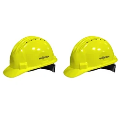 Gravitech Pack of 2 '5 Rib' Corrugated HDPE Safety Helmet, Ratchet Type Adjustment with Ventilation for Industrial Use (STURD-RV)