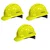 Gravitech Pack of 3 '5 Rib' Corrugated HDPE Safety Helmet, Ratchet Type Adjustment with Ventilation for Industrial Use (STURD-RV)