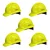 Gravitech Pack of 5 '5 Rib' Corrugated HDPE Safety Helmet, Ratchet Type Adjustment with Ventilation for Industrial Use (STURD-RV)