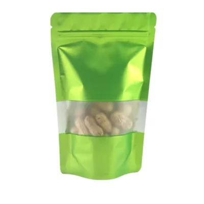 250gm, 13.5cm x 22cm 112 Micron Green Color Matt Finish Ziplock Pouch for Dry Fruits, Tea/Coffee Powder and Spices(Pack-50 Pcs )