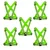 Gravitech 5 Pcs 360° High Visibility Green Colour Elastic Cross Belt With Reflective Tape For Safety Purpose