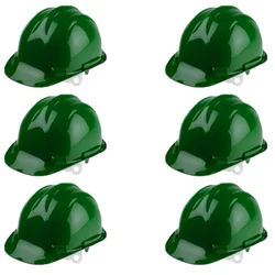 Heavy Duty Green Pack of 6 Safety Helmet for Industrial Purposes, Construction