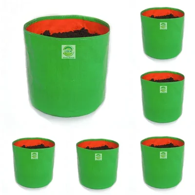 Greeno Biotech HDPE UV Treated Terrace Gardening Grow Bags (9" x 9" Pack of 6)