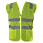 Safedot 125 GSM Green Reflective Safety Jacket with Quality Zipper and 2 Pockets - Enhanced Visibility and Comfort
