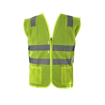 Safedot 125 GSM Green Reflective Safety Jacket with Quality Zipper and 2 Pockets - Enhanced Visibility and Comfort(Pack-1 Pcs)