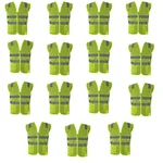 Safedot Pack of 15 Green Reflective Safety Jackets, 125 GSM, Quality Zipper, 2 Pockets - Enhanced Visibility & Comfort