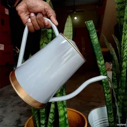 Ecofynd Metal Watering Can 1.5 Liter Grey for Home Gardening