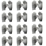 Delight 12 Pair Grey Colour Finger Coated Gloves (MEDPC42-G)