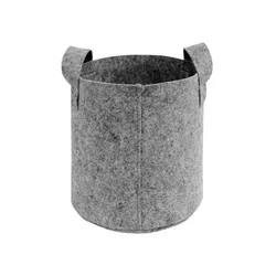 Shiv Biotech Grey Round Shape Reusable Geo Fabric Grow Bag (12 x 12 Inch) | Suitable for Gardening and Nursery