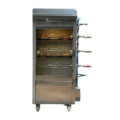 Stainless Steel Chicken Grill Machine with 12 Birds Capacity for Commercial Purpose