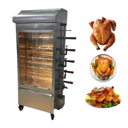 Stainless Steel Chicken Grill Machine with 25 Birds Capacity for Commercial Purpose