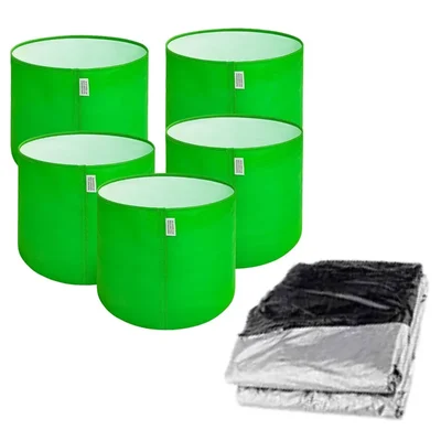 Kamal Agrotech 260 GSM, 12 x 12 inch HDPE Grow Bag With 1 x 1 Feet Mulching Sheet