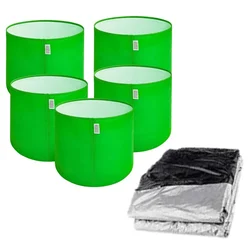 Kamal Agrotech 260 GSM, 12 x 12 inch HDPE Grow Bag With 1 x 1 Feet Mulching Sheet