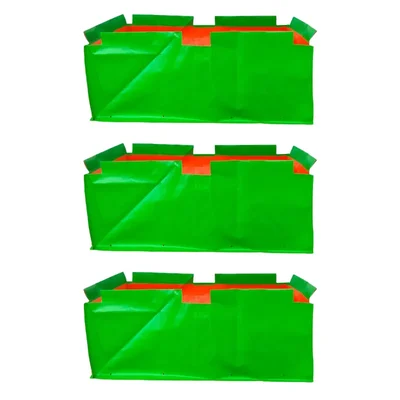Shiv Biotech 250 GSM 5 x 2 x 1 feet HDPE Rectangular Type Reusable Grow Bag for Garden and Nursery(Pack-3 pieces)