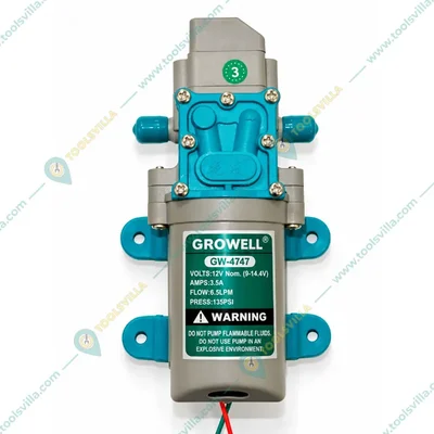 Growell 12V DC 135 PSI High Pressure Battery Operated Motor Pump for Agriculture Spray
