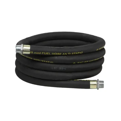 Groz 12 ft 1 Inch Anti-Static Fuel Hose with End Connections (ZSA/HOS/FPM/12/HF)