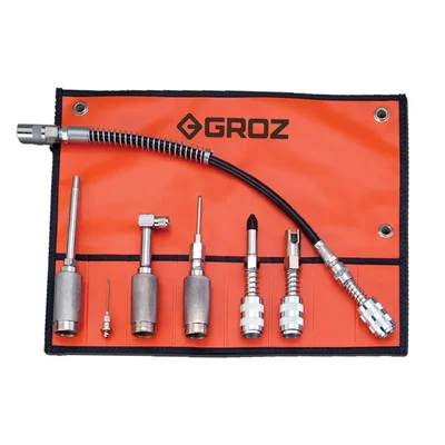 Groz Ezee Lube Kit, Set of 7 Quick Connect Lubrication Accessories (GAK/7)