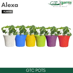 GTC 12" Multi Color Alexa Planter Modern Decorative Pots for Stylish Spaces, Home Decoration, Gardens (Pack of 3)(Color-WHITE)