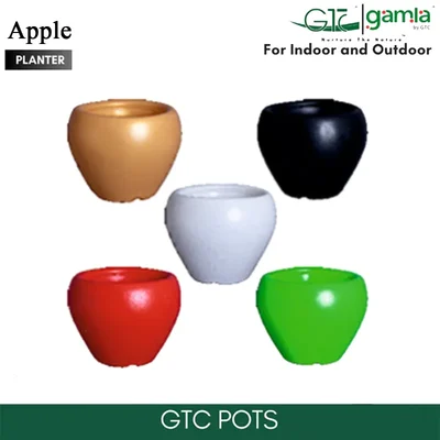 GTC 6" Multi Color Apple Planter Modern Decorative Pots for Stylish Spaces, Home Decoration, Gardens (Pack Of 5)(Color-Multi Colour)