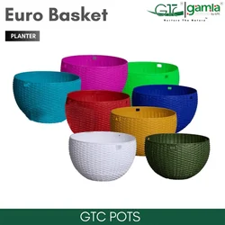 GTC 7" Multi Color Euro Planter Modern Decorative Pots for Stylish Spaces, Home Decoration, Gardens (Pack Of 5)(Color-Orange)