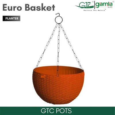 GTC 9" Multi Color Euro Planter Modern Decorative Pots for Stylish Spaces, Home Decoration, Gardens (Pack Of 5)(Color-Orange)
