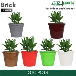 GTC 4" Multi Color Brick Planter Modern Decorative Pots for Stylish Spaces, Home Decoration, Gardens (Pack Of 5)(Color-White)