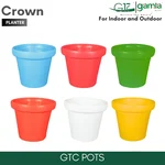 GTC 12" Multi Color Crown Planter Modern Decorative Pots for Stylish Spaces, Home Decoration, Gardens (Pack of 3)