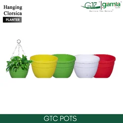 GTC 7" Multi Color Hanging Clorisca Planter Modern Decorative Pots for Stylish Spaces, Home Decoration, Gardens (Pack Of 5)(Color-White)