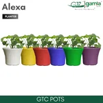 GTC 14" Multi Color Helix Planter Modern Decorative Pots for Stylish Spaces, Home Decoration, Gardens (Pack of 2)