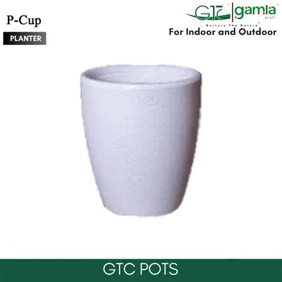 GTC 12" Multi Color P-Cup Planter Modern Decorative Pots for Stylish Spaces, Home Decoration, Gardens (Pack of 2)(Color-White)