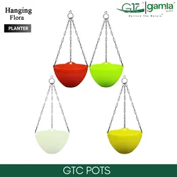 GTC 9" Multi Color Hanging Flora Planter Modern Decorative Pots for Stylish Spaces, Home Decoration, Gardens (Pack of 5)(Color-White)
