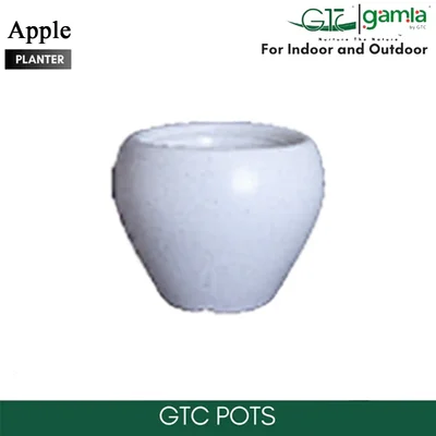 GTC 12" Multi Color Apple Planter Modern Decorative Pots for Stylish Spaces, Home Decoration, Gardens (Pack of 3)(Color-White)
