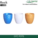 GTC 13" Multi Color Rock Planter Modern Decorative Pots for Stylish Spaces, Home Decoration, Gardens (Pack Of  2)