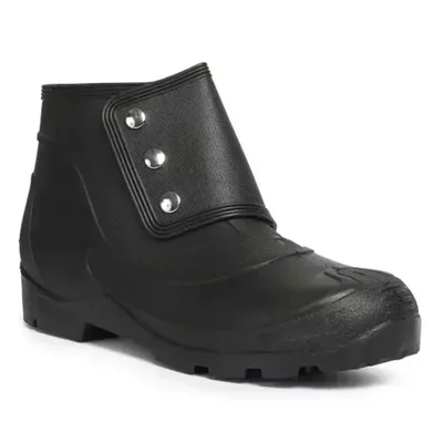 Hillson 200 J Impact Steel Toe Safety Gumboot with High Ankle Button Flap and Hard PVC Sole No Risk(Size-6)