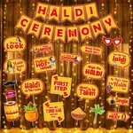 37 Pcs Haldi Ceremony Decoration Kit Photo Booth Props LED Light Foil Balloons(pack of 3)