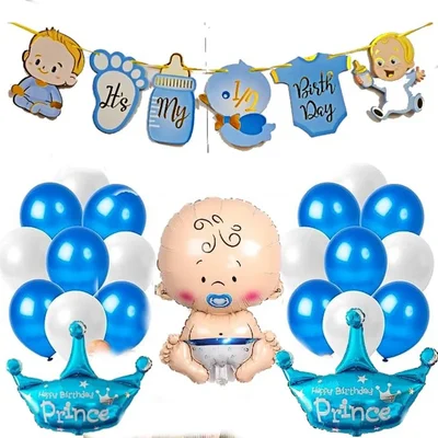 Pack of 5, 40 Pcs Birthday Party Decoration Kit with Foil Balloons & Banner Set