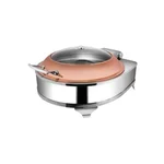 Round Half Glass Chafing Dish Cover Rose Gold W/E Frame With Stainless Steel Body for Multipurpose Use
