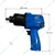 Techno 1/2 Inch Twin Hammer Air Impact Wrench with 1000 Nm Torque & 6000 RPM Speed (AT-245)