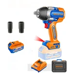 Wadfow 12.5mm (1/2") 20V Cordless BL 3-Mode Setting Impact Wrench With Battery-Charger & Sockets, Max. Torque 780 N.m (WCD1B78)