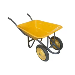 Premium Quality (33 x 25 x 9 Inch) 180 kg Load Capacity Mild Steel Hand Cart Double Wheel Barrow