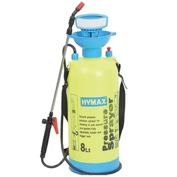 Hymax Hand Compression Manual Sprayer 8 Litre Plastic Tank  for Garden Plants and Lawn, Plant Watering, Car Glass Cleaning, Spraying Pesticides