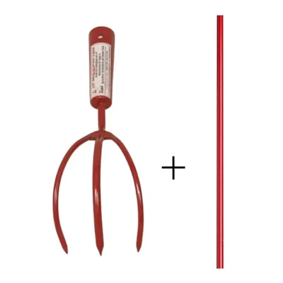 Heavy Duty 3 Tine Hand Tiller | Cultivator With 5 Feet Handle