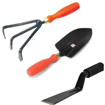 AGT Garden Tools Combo Kit of a Hand Cultivator, Hand Trowel and a Khurpi-Used for Small Scale Gardening Processes(3 Tools)