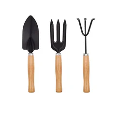 AGT Garden Tools Combo Kit of a Hand Cultivator, Hand Trowel and a Garden Fork-Used for Small Scale Gardening Processes(3 Tools)