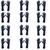 Delight 12 Pair 7 Gauge Single Side 12 Inch Long Sleeves Dotted Blue Hand Gloves MD0785-B(110L) 