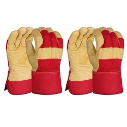 Hand Safety Rigger Gloves - Soft Cow Grain Leather for Ultimate Durability and Comfort Pack of 2 Pairs
